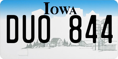 IA license plate DUO844