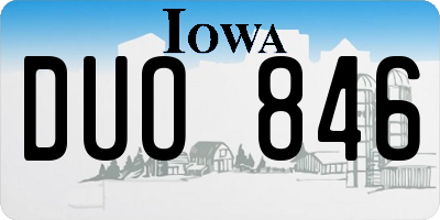 IA license plate DUO846