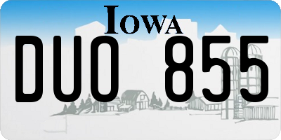 IA license plate DUO855