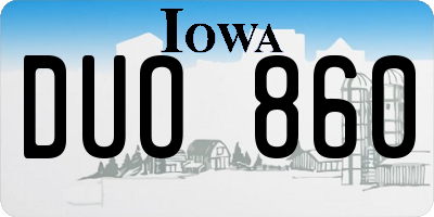 IA license plate DUO860