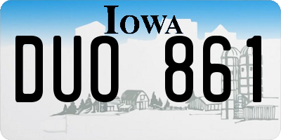 IA license plate DUO861
