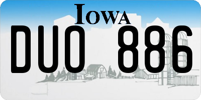 IA license plate DUO886