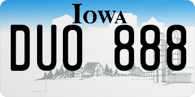 IA license plate DUO888