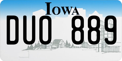IA license plate DUO889
