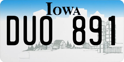 IA license plate DUO891