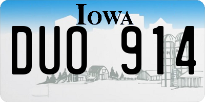IA license plate DUO914