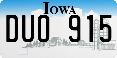 IA license plate DUO915