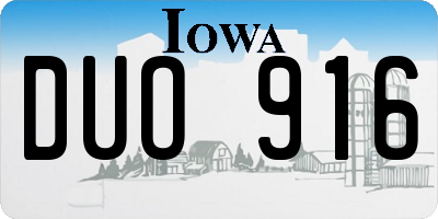 IA license plate DUO916