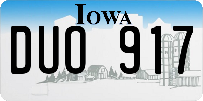 IA license plate DUO917