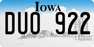 IA license plate DUO922
