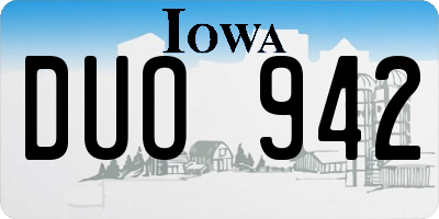IA license plate DUO942