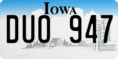 IA license plate DUO947
