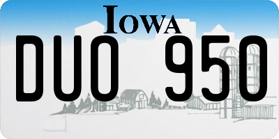 IA license plate DUO950