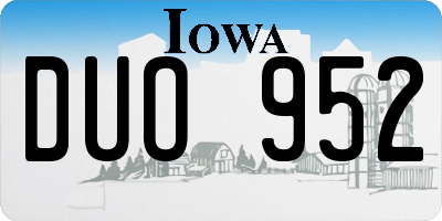 IA license plate DUO952