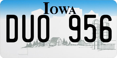 IA license plate DUO956