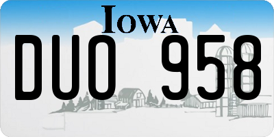 IA license plate DUO958