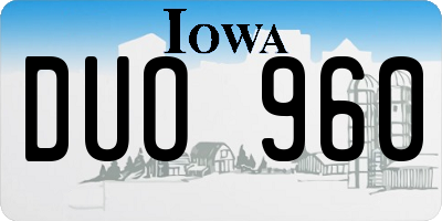 IA license plate DUO960