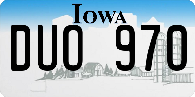 IA license plate DUO970
