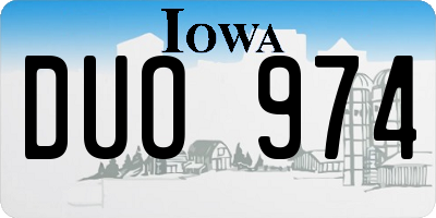 IA license plate DUO974