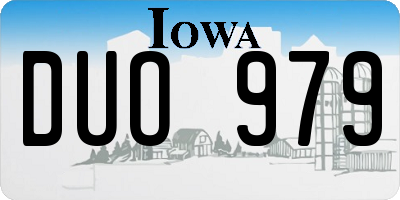 IA license plate DUO979
