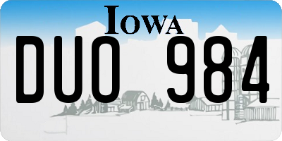 IA license plate DUO984