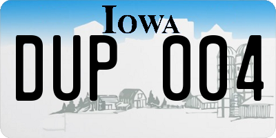 IA license plate DUP004