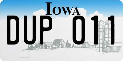 IA license plate DUP011