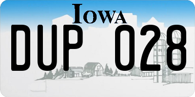 IA license plate DUP028
