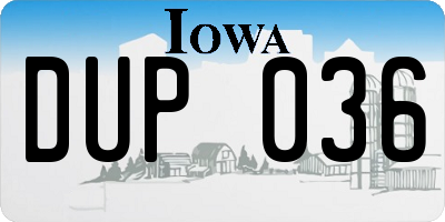 IA license plate DUP036