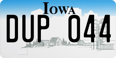 IA license plate DUP044