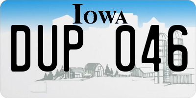 IA license plate DUP046