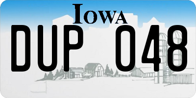 IA license plate DUP048