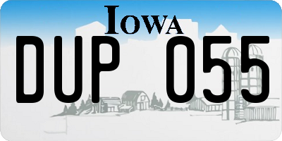 IA license plate DUP055