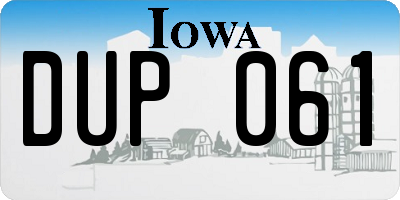 IA license plate DUP061