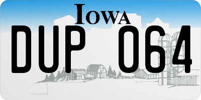 IA license plate DUP064