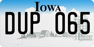 IA license plate DUP065