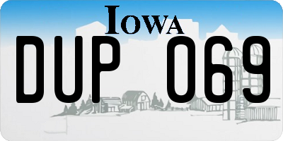 IA license plate DUP069