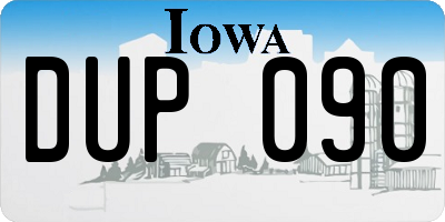 IA license plate DUP090