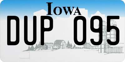 IA license plate DUP095