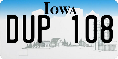 IA license plate DUP108