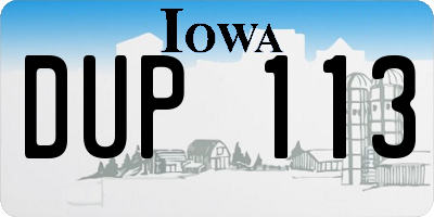 IA license plate DUP113