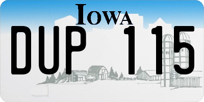 IA license plate DUP115