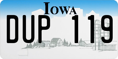 IA license plate DUP119