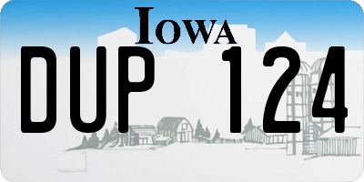 IA license plate DUP124