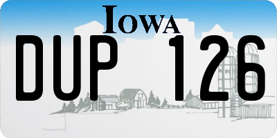 IA license plate DUP126