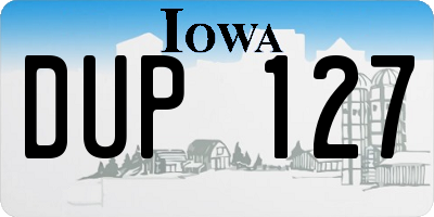 IA license plate DUP127