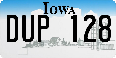 IA license plate DUP128