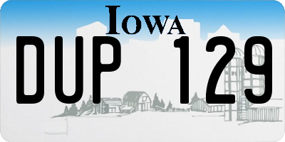 IA license plate DUP129