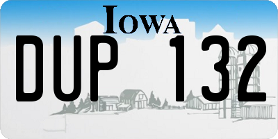 IA license plate DUP132