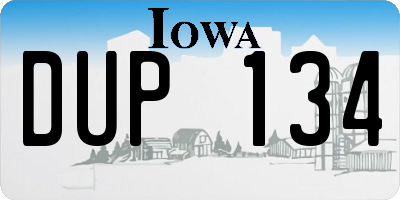 IA license plate DUP134